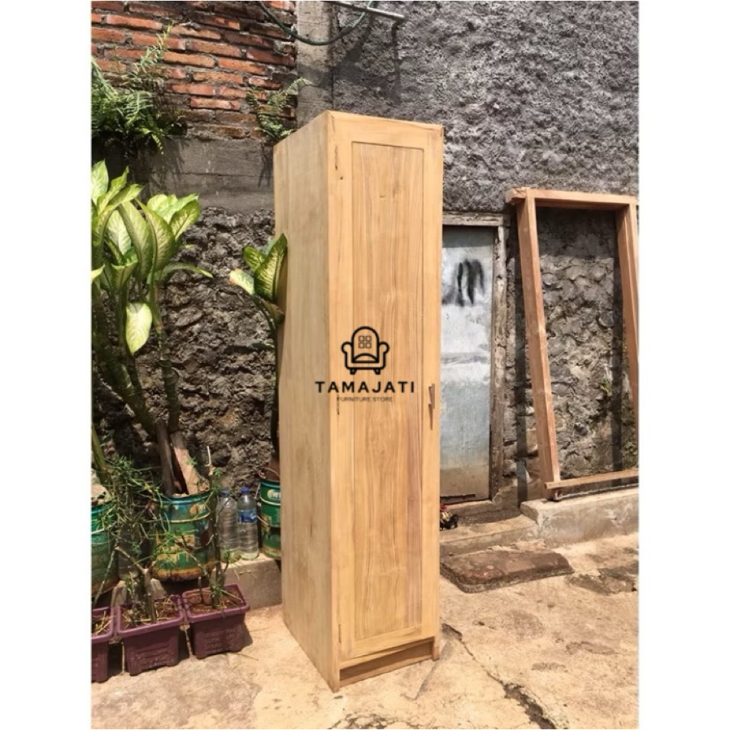 lemari pakaian gantung kayu jati 1 pintu lemari jati