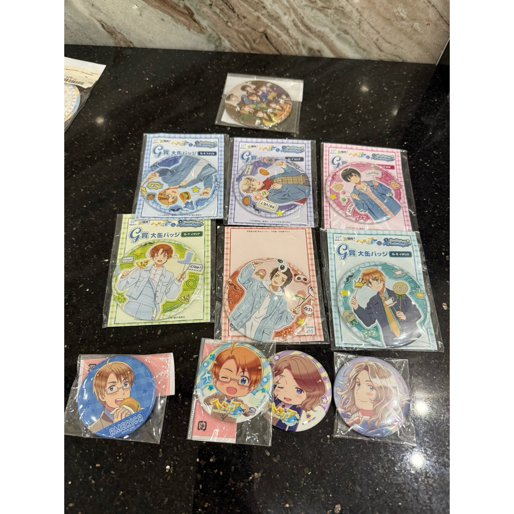 Hetalia world Stars Character Pin Badge America Italy Germany France England Russia japan China