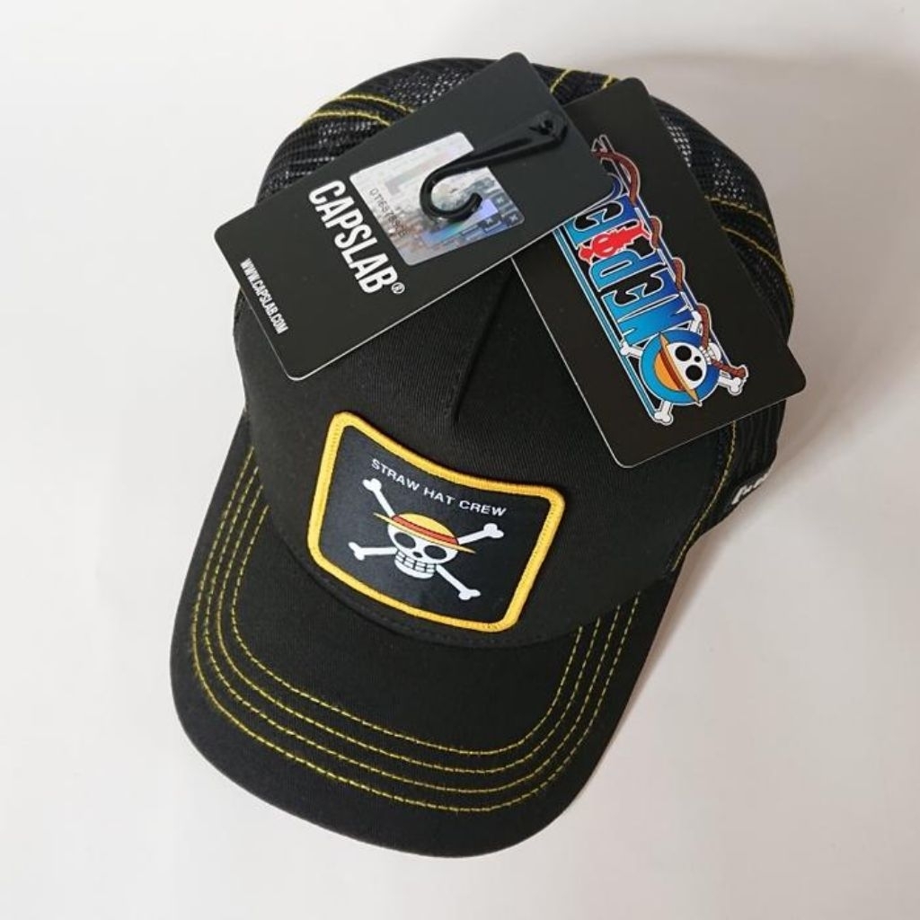 Capslab Straw Hat Crew Jolly Roger Trucker Cap - Topi Jolly Roger One piece