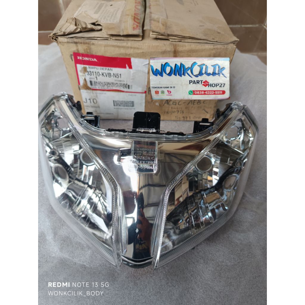 headlamp lampu depan vario techno 110 karbu original AHM