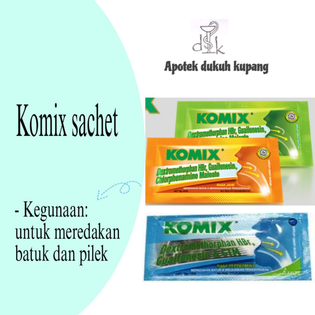 Komix sachet batuk berdahak dan batuk kering