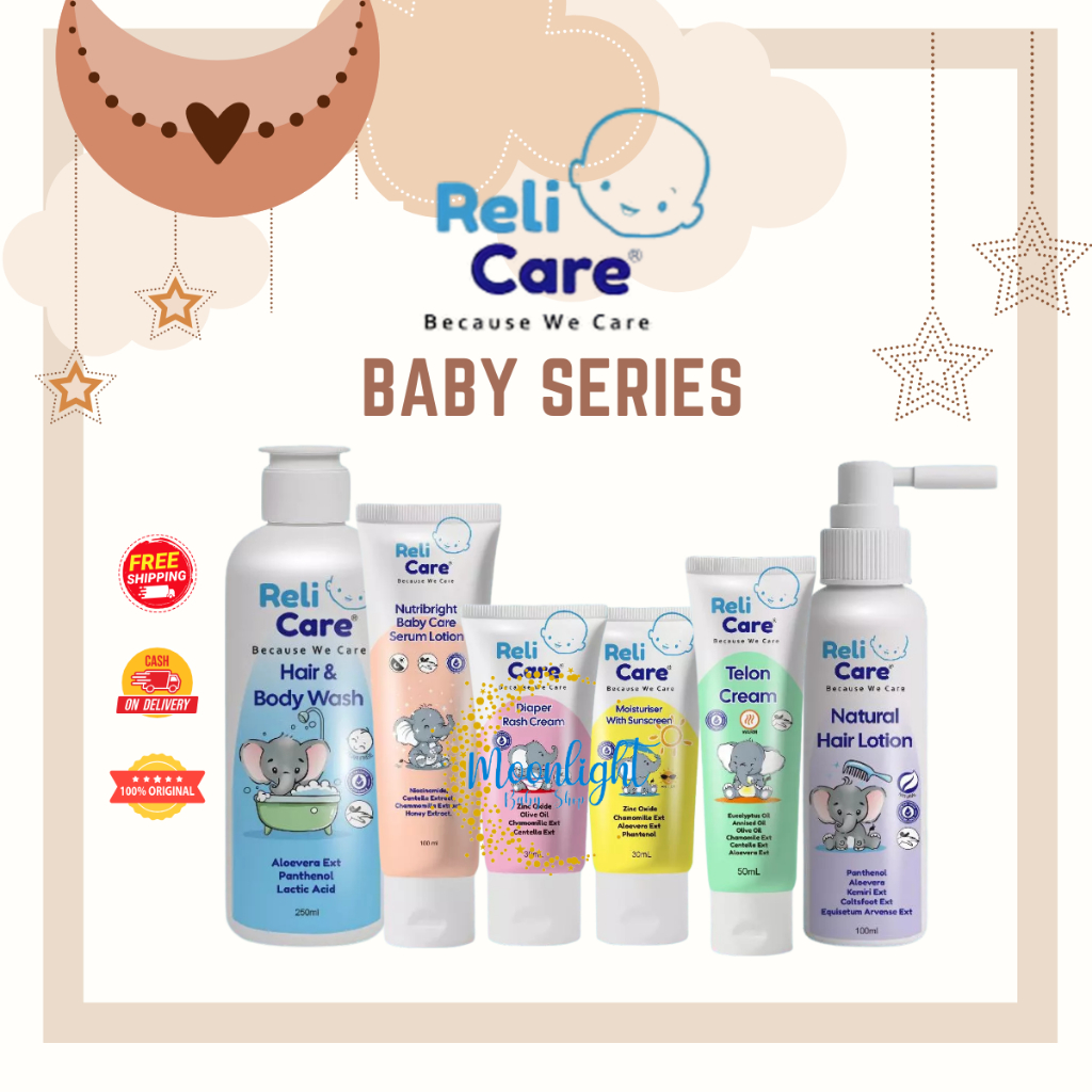 RELICARE Skincare Baby Series - Sunscreen - Cream - Hair & Body Wash - Diaper Rash Cream