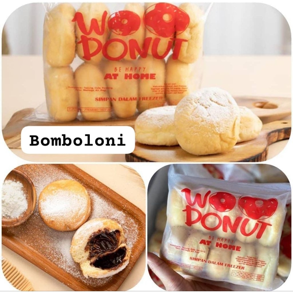 WOO DONAT KENTANG *BOMBOLONI COKLAT ISI 10