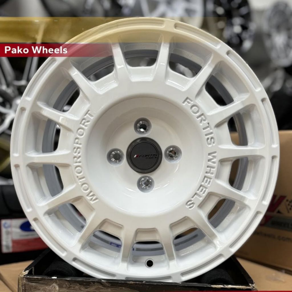 velg fortis rally r16 original pako wheels lebar 7 et 38 pcd 4X100 velg racing r16 velg mobil ring 1