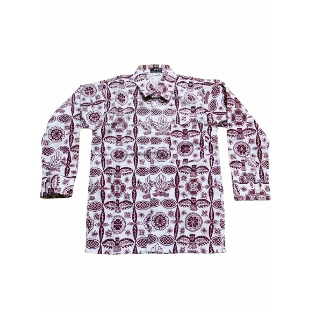 Seragam Batik Merah Panjang Sekolah Dasar SD