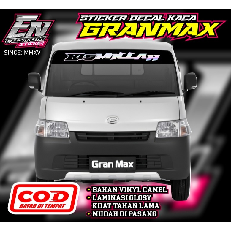 CUTTING/ DECAL STICKER KACA DEPAN MOBIL PICKUP GRANMAX/ L300/CARRU, FUTURA BAHAN HOLOGRAM PELANGI