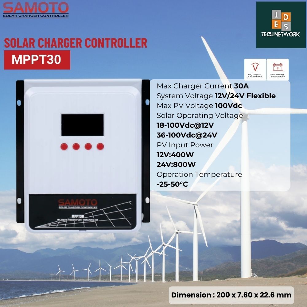 Samoto Solar Charger Controller MPPT 30A Solar Panel