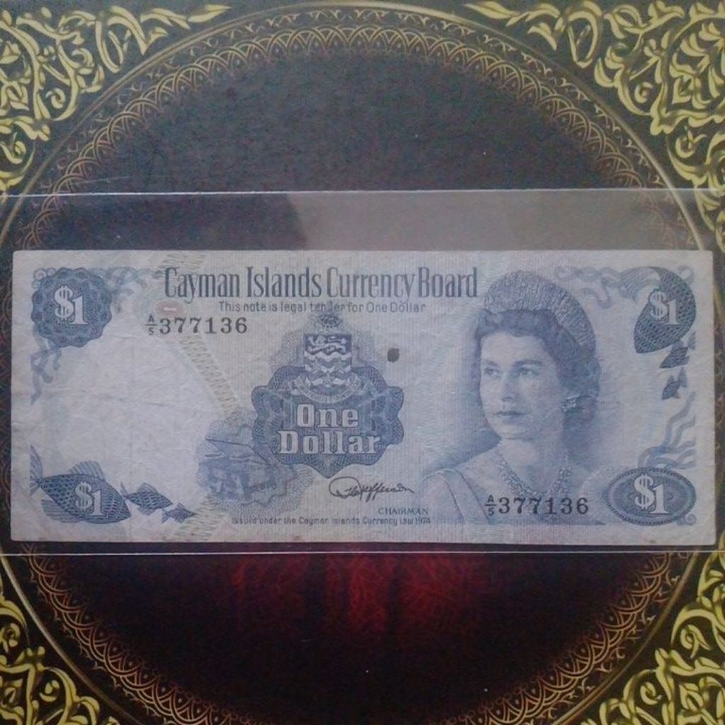 Uang Cayman Island 1 dollar 1974 vf