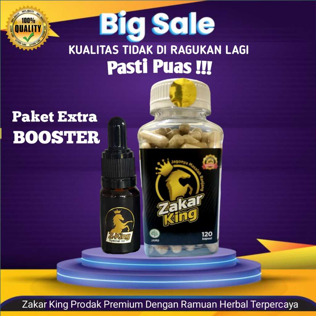 PAKET AMPUH ZAKAR KING ORIGINAL ISI 120 KAPSUL DAN ZAKAR KING OLES ASLI HERBAL PREMIUM STAMINA PRIA