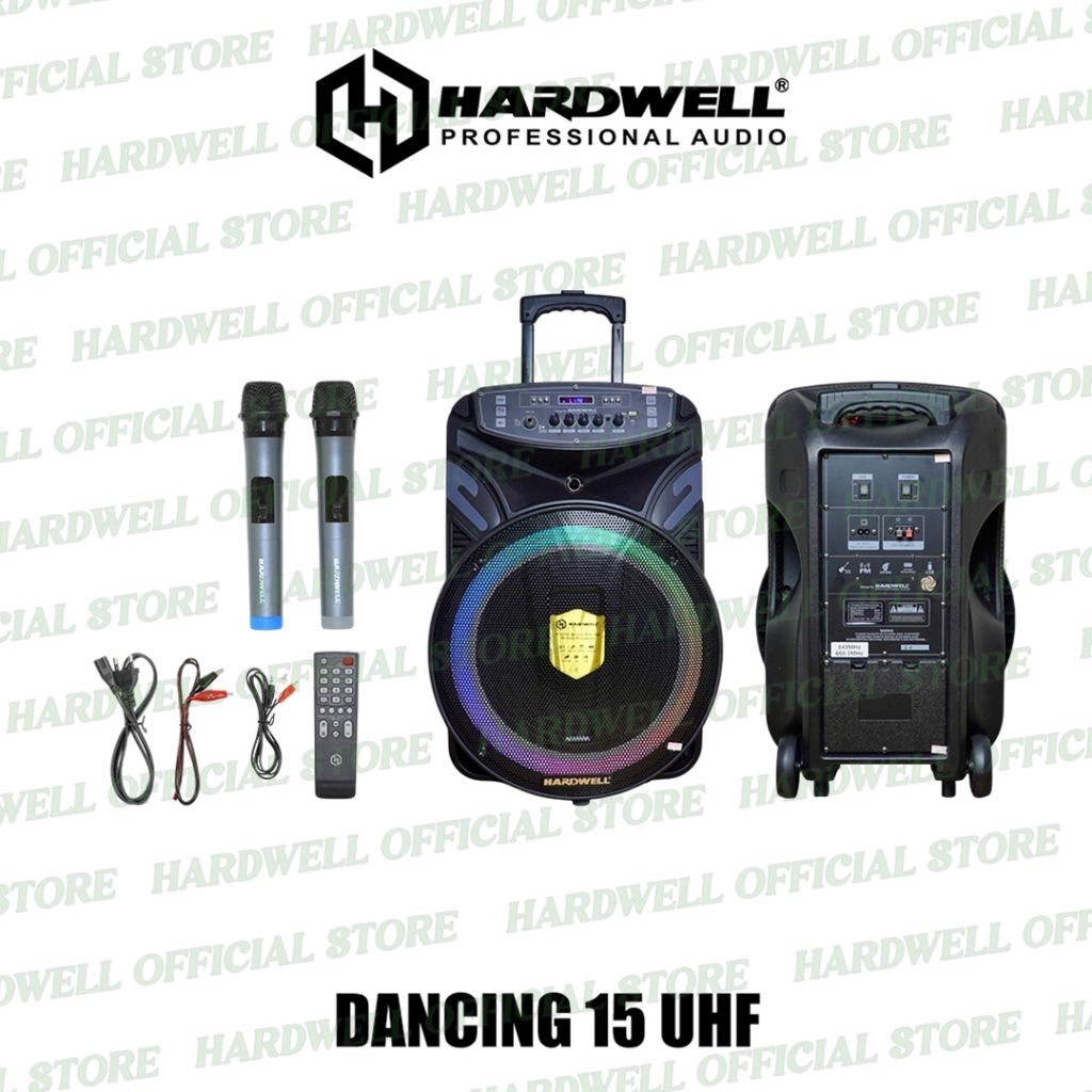 Speaker Portable Hardwell 15 Inch DANCING 15 UHF Original Bluetooth