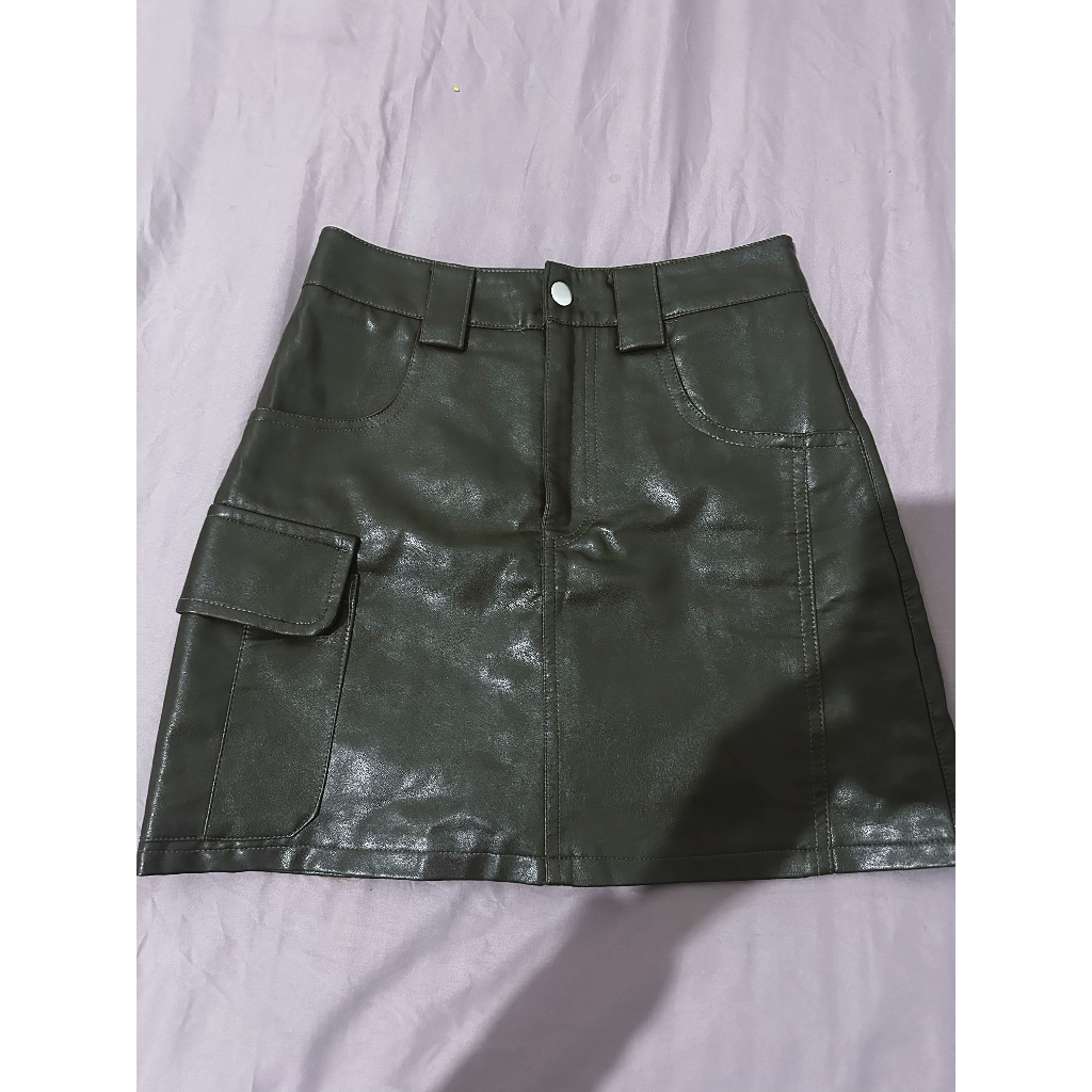midi skirt sintetic leather