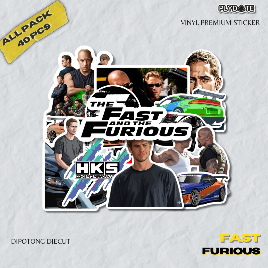 Stiker Sticker Pack Murah Vinyl Fast and Furious JDM 40 pcs Dekorasi Laptop, Handphone, Helm,Tumbler