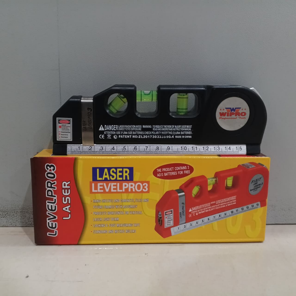 Waterpass laser W/Magnet ZL-07 Meteran Laser Infrared Waterpass Vertikal Horizontal manual 250cm Fix