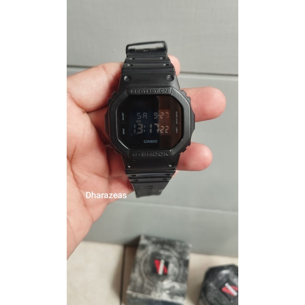 Jam G-Shock DW-5600bb fullset second bekas
