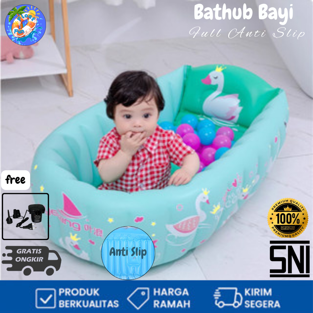 Kolam Renang Bermain Bayi Portable Motif Angsa – Cocok untuk Indoor & Outdoor
