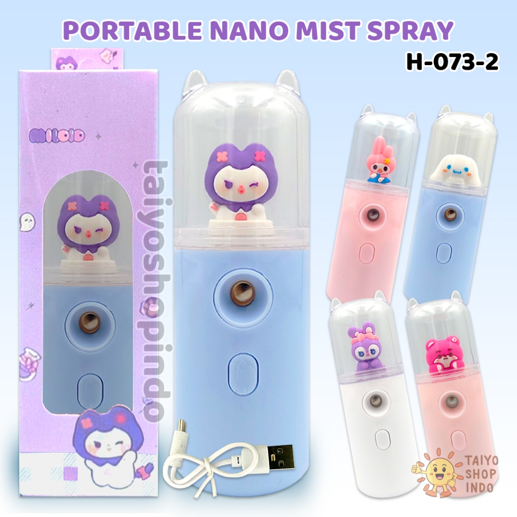 TAIYO Portable Nano Mist Spray Mini Karakter USB Charge Pelembab Kulit Semprotan Kabut Portabel