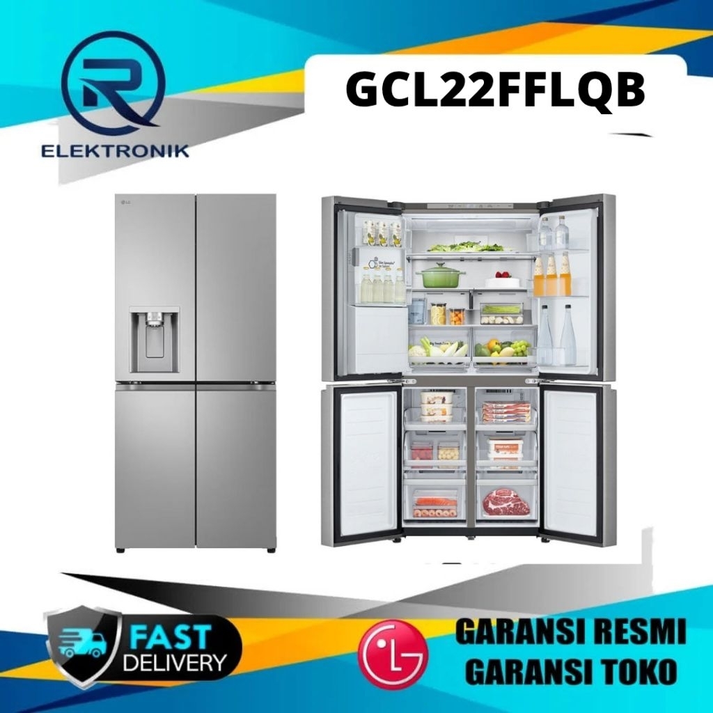 LG GCL22FFLQB KULKAS 4 PINTU MULTIDOOR 427L DISPENSER INVERTER GCL22FFLQB