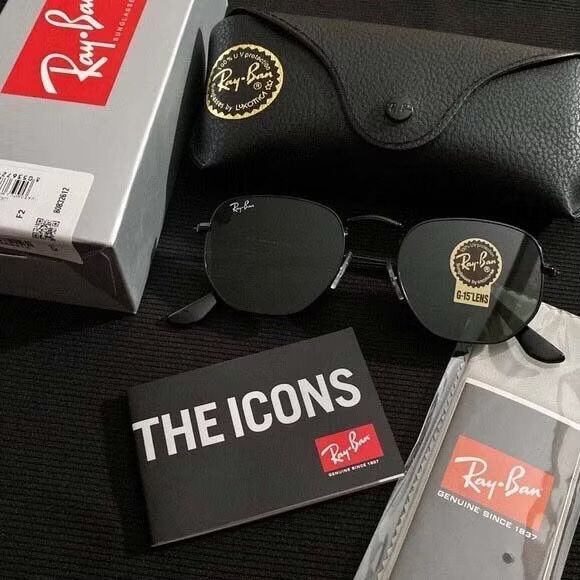 Kacamata Rayban Hexagonal RB3548N 002 51 Black Lens Green Original