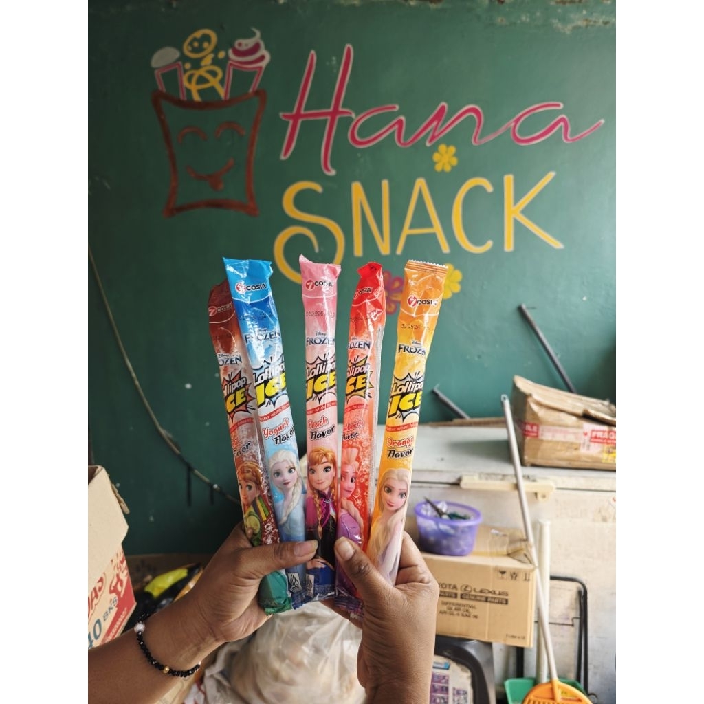 lolipop ice frozen 7cosia isi 12pcs mix peach srrawberry cola orange yogurt 82ml