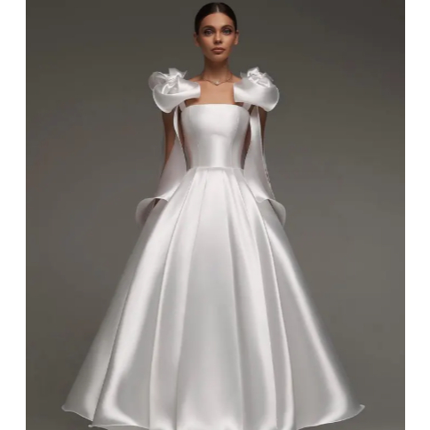 gaun pesta  ./  wedding dress  korean dengan  pita  besar wedding dress white