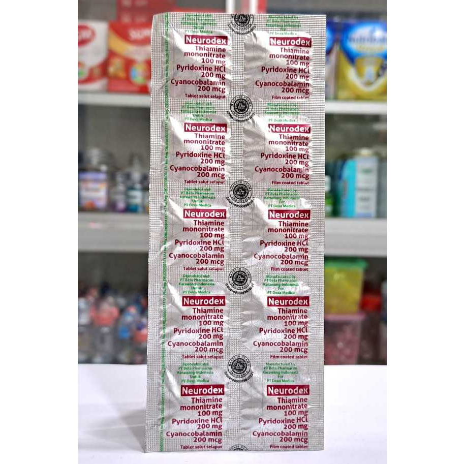 Neurodex 𝟏 𝐒𝐓𝐑𝐈𝐏 𝐈𝐒𝐈 𝟏𝟎 𝐓𝐀𝐁𝐋𝐄𝐓 - Suplemen Vitamin B Complex Untuk Kekurangan Vitamin B1, B6 dan B12