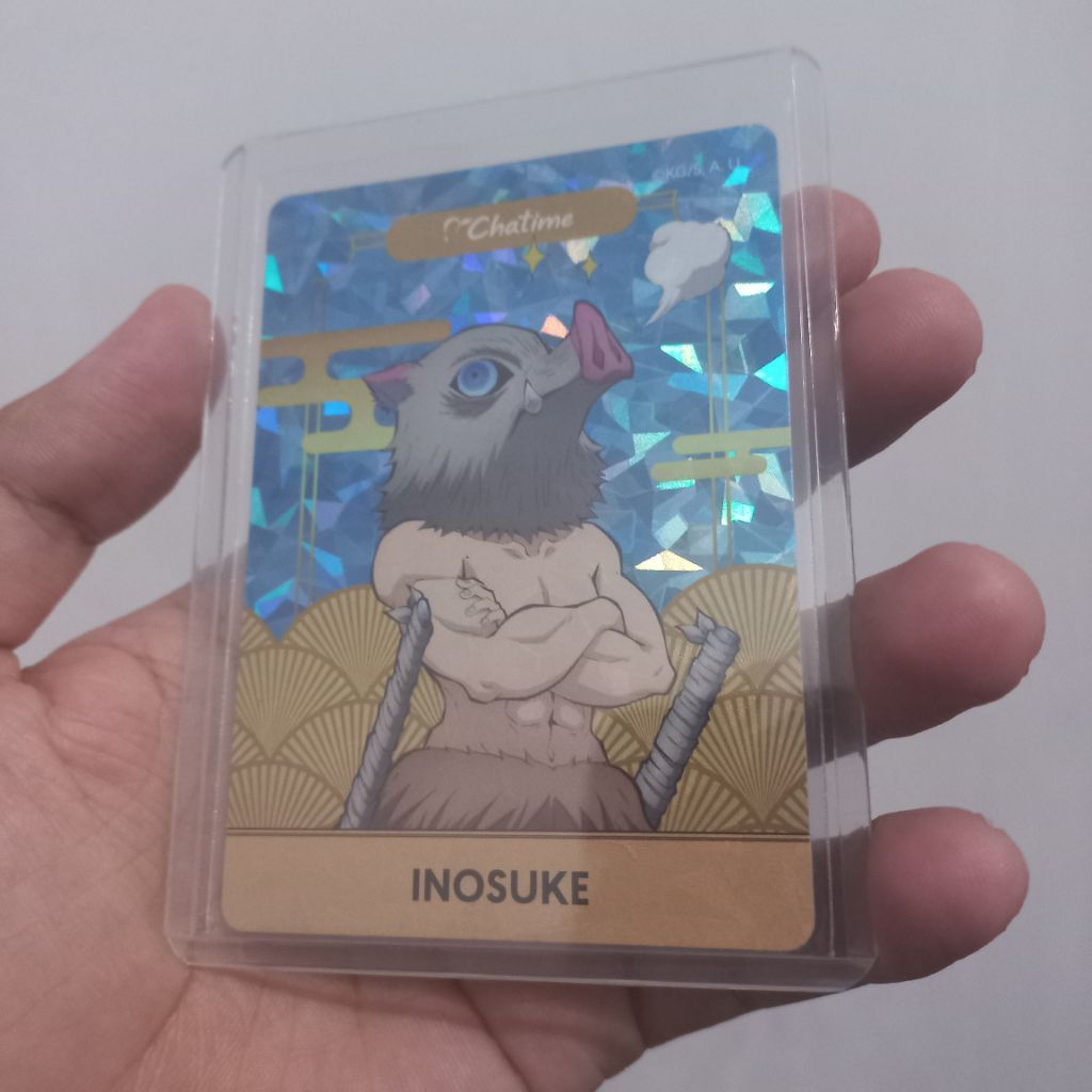 Chatime Demon Slayer - Inosuke kartu Chatime Demon Slayer card Inosuke Photocard
