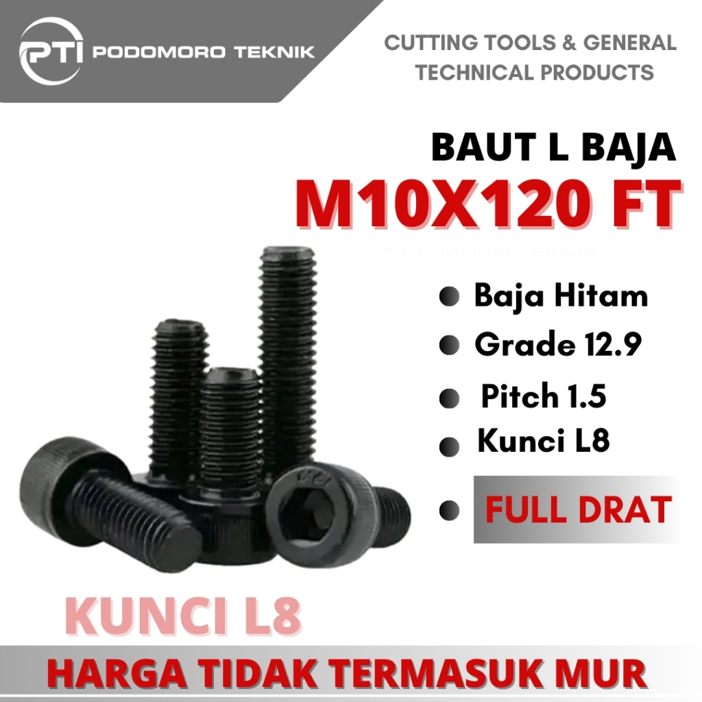 BAUT L HITAM M10X120 FT BAUT L BAJA M10
