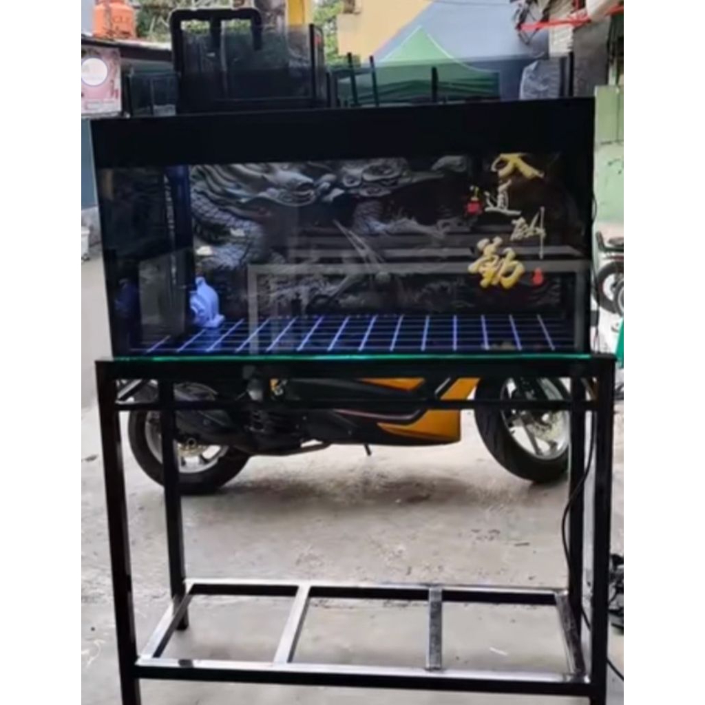 Aquarium set filter dan Meja