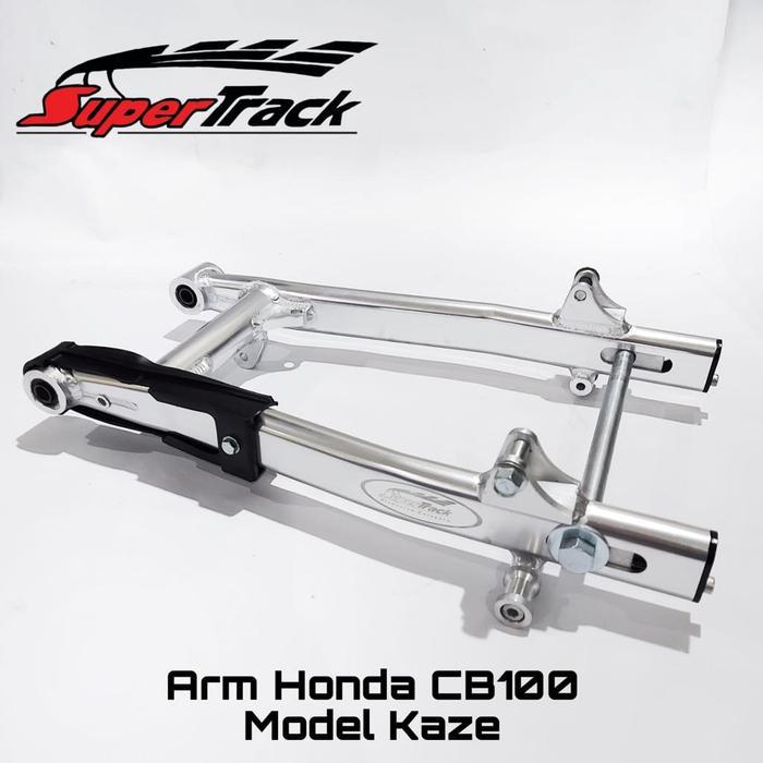 Swing Arm Kaze Almunium CNC ke CB ,GL 100, GL pro - Supertrack Silv, Arm Kaze