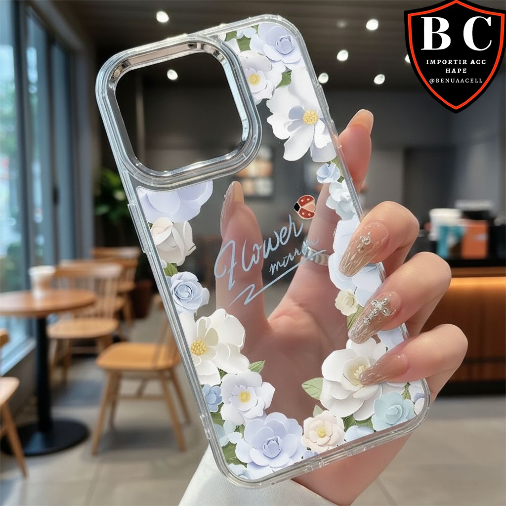 SOFT CASE MILITARY CLEAR MOTIF BUNGA FOR IPHONE 17 17 AIR 17 PRO 17 PRO MAX 8 8 PLUS 7 7 PLUS 6 6 PL