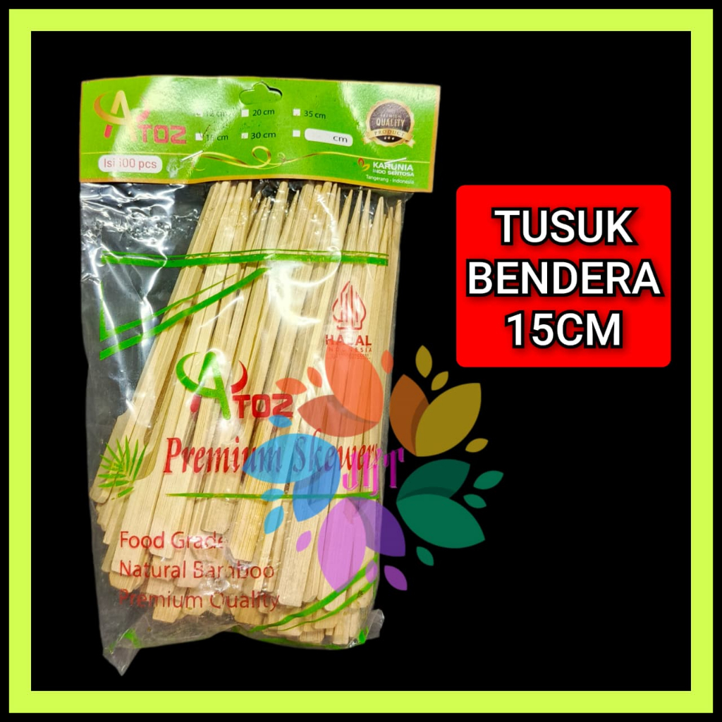 Tusuk Sate Jepang Yakitori - Tusuk Sate Bendera 15cm ( Isi 100 Tusuk ) atoz