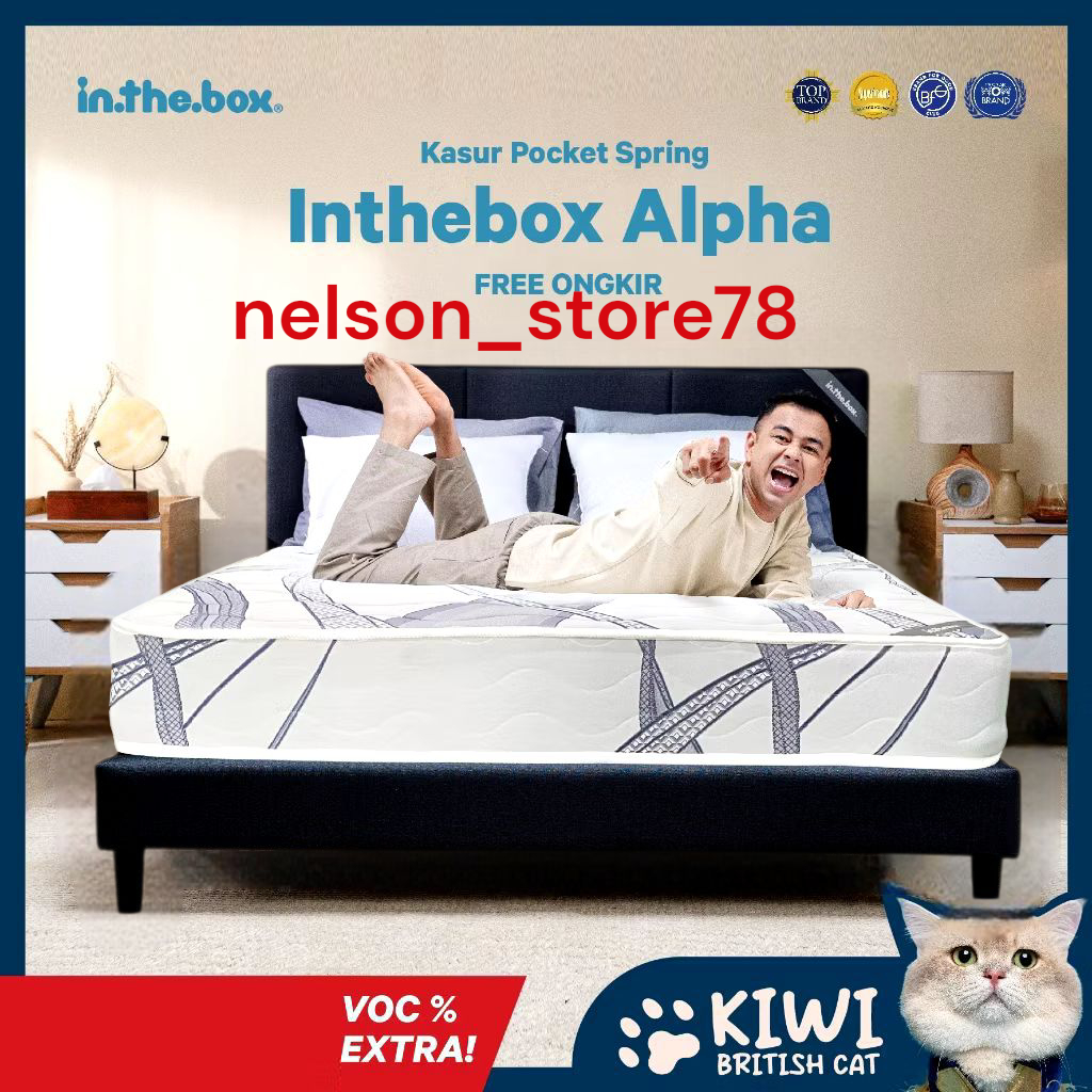 Kasur IN THE BOX ALPHA Uk. 100x200x21 Kasur Spring Bed Gratis Bantal