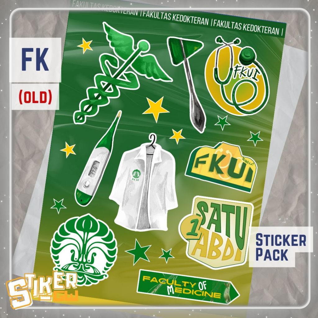 [BERIZIN RESMI] Sticker Pack FK UI - OLD | STIKER FAKULTAS KEDOKTERAN UNIVERSITAS INDONESIA | Stiker
