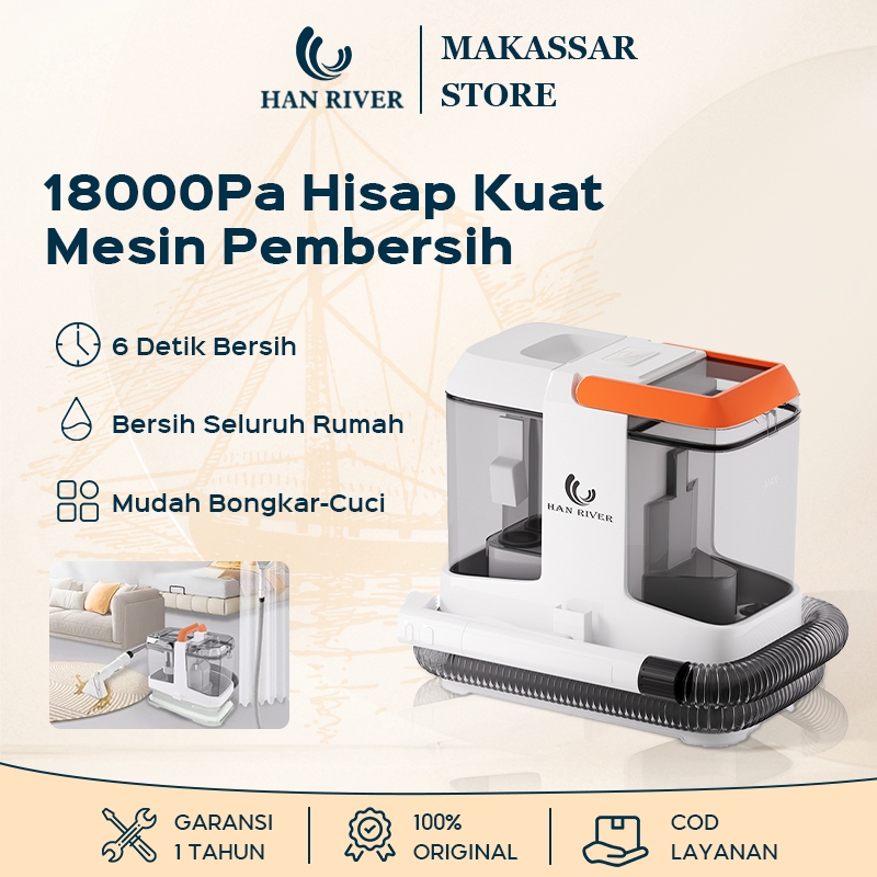 HAN RIVER Vacuum Cleaner Portable 18KPa Wet & Dry 3-IN-1 Pembersih Deep  Sofa Kasur Interior Car