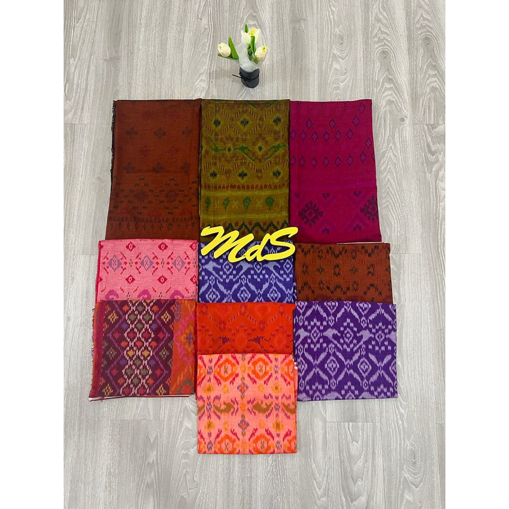 MdS Kamen Endek Semi Mastuli Tenun Dobel Ikat Motif Palembang Lembaran Sudah Lasem
