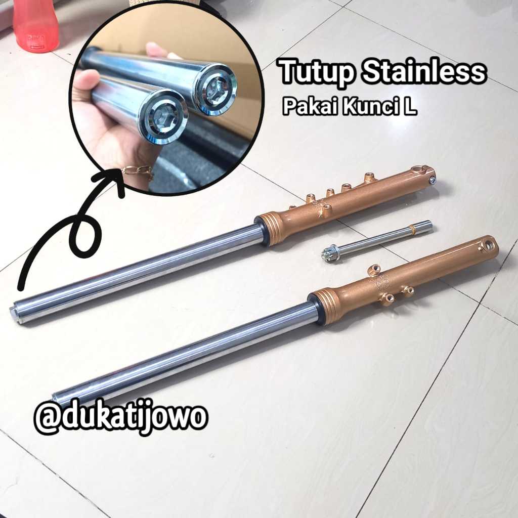 As bottom skok ninja R RR gold as chrome tutup stainles mirip ori berkode sett as roda