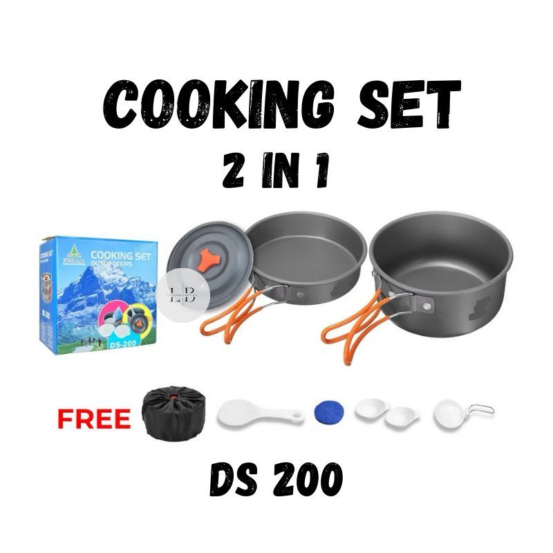 Alat Masak Camping Cooking Set DS 200 LWY Nesting Portable