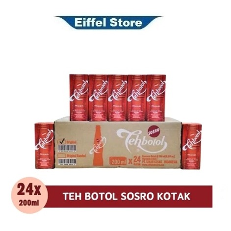 Teh Botol Kotak Sosro 200 ml Dus Isi 24 Pcs | Teh Botol Kotak Sosro 200 ml X 24 Pcs