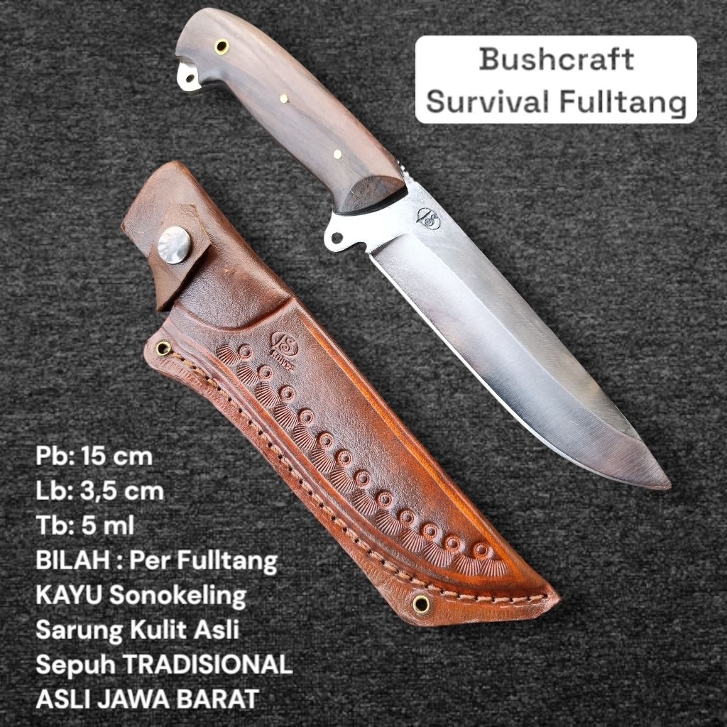 Pisau Bushcraft Survival Fulltang - Skinner Multifungsi