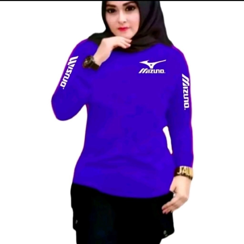 KAOS ATASAN WANITA LENGAN PANJANG TRENDY  BAHAN DRY FIT MILLANO KERAH V NECK SPORTY