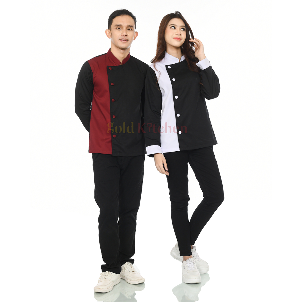 Baju Chef Baju Koki Chef Jacket Lengan Panjang Pria Wanita Model KK