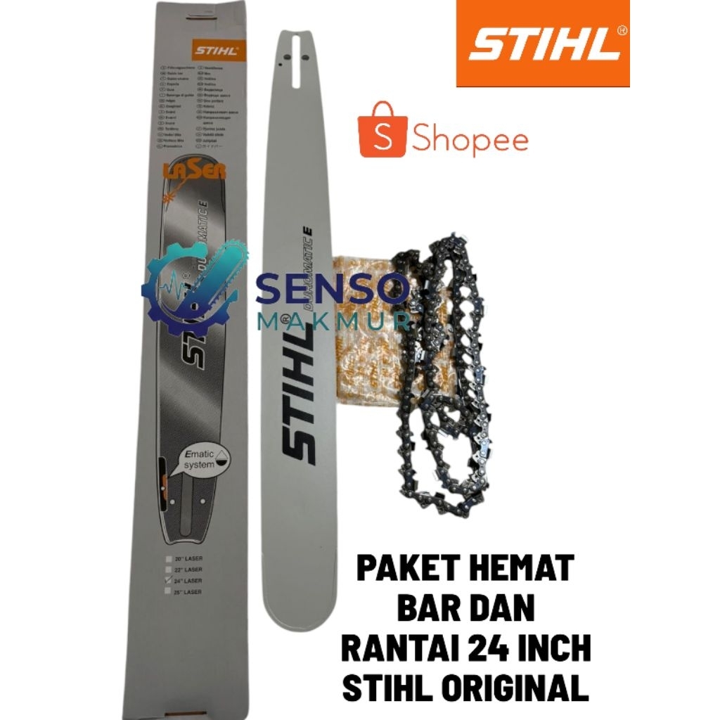 PAKET SUPER HEMAT BAR DAN RANTAI CHAINSAW 24 INCH STIHL ORIGINAL