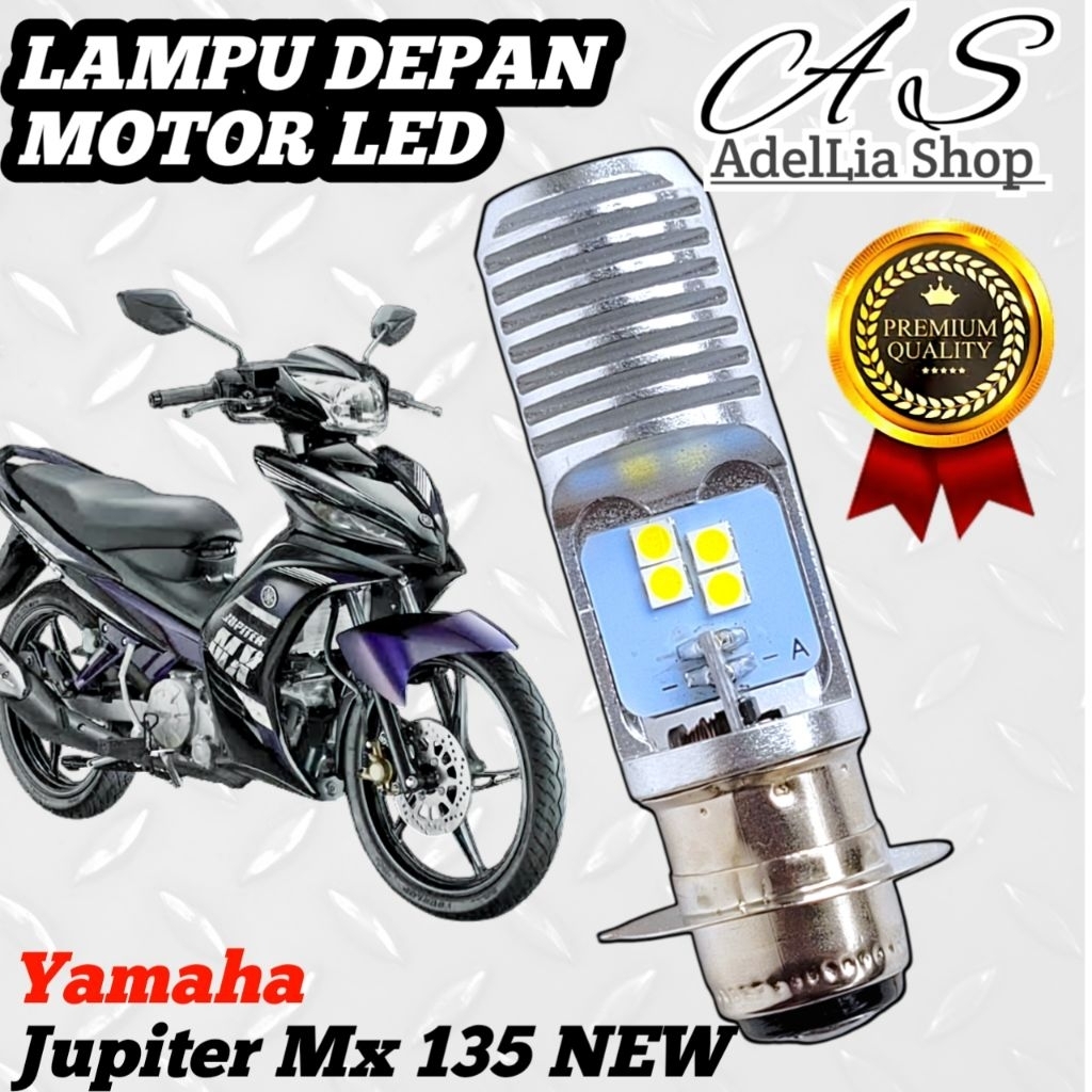 Lampu Depan Motor Yamaha Jupiter MX 135 New LED Putih Ac/Dc 12Volt Pengganti Dop/Bohlam Standart WrT