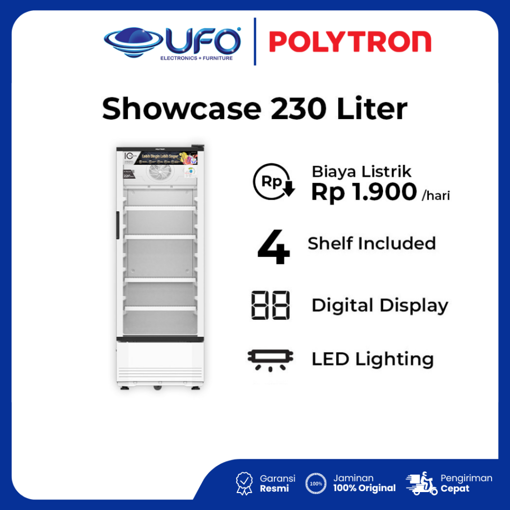 POLYTRON Showcase SCN220 Fastcool 230 Liter 4 Rak
