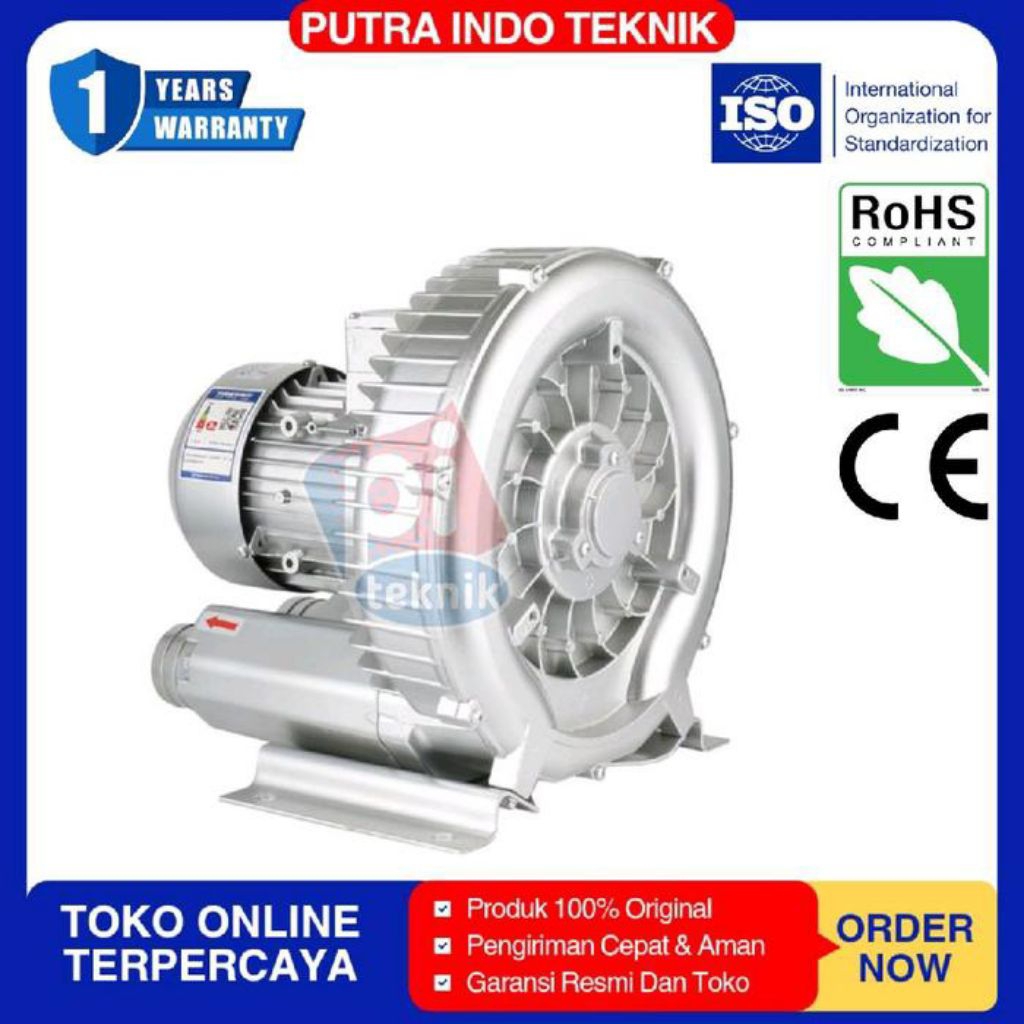 Ring Blower Tambak Udang Kolam Ikan 1HP 220V Blower Kolam 750Watt