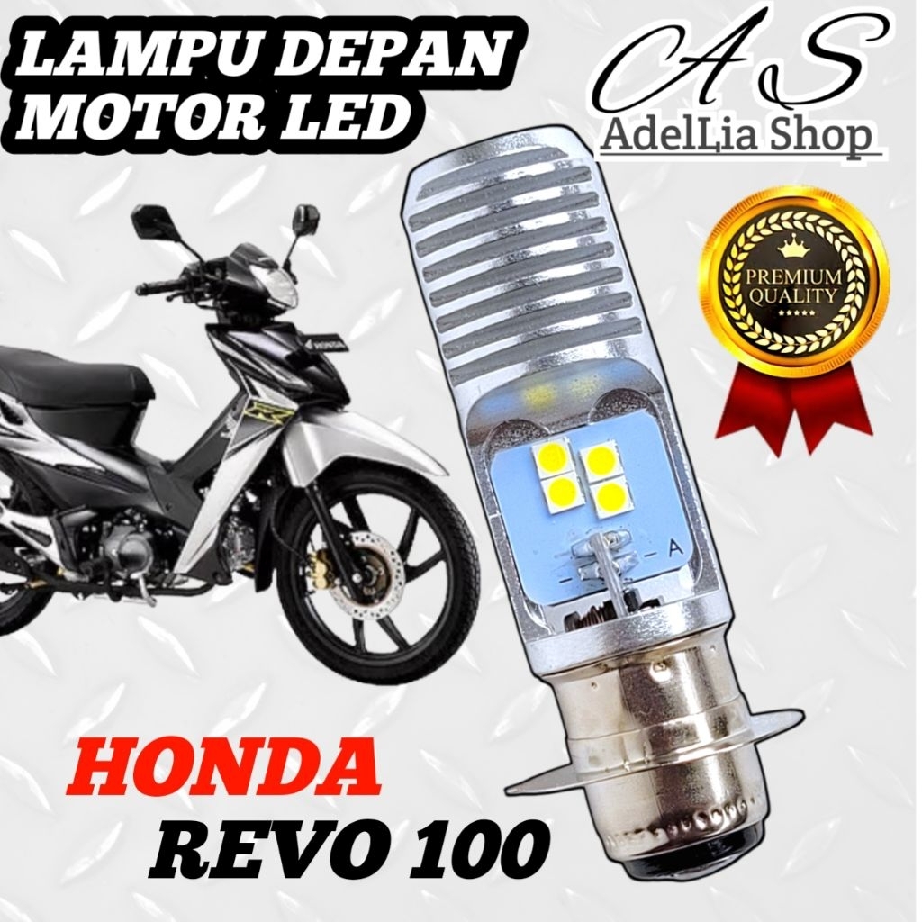 Lampu Depan Motor Revo 100 LED Putih Ac/Dc 12Volt Pengganti Dop/Bohlam Standart WrT19