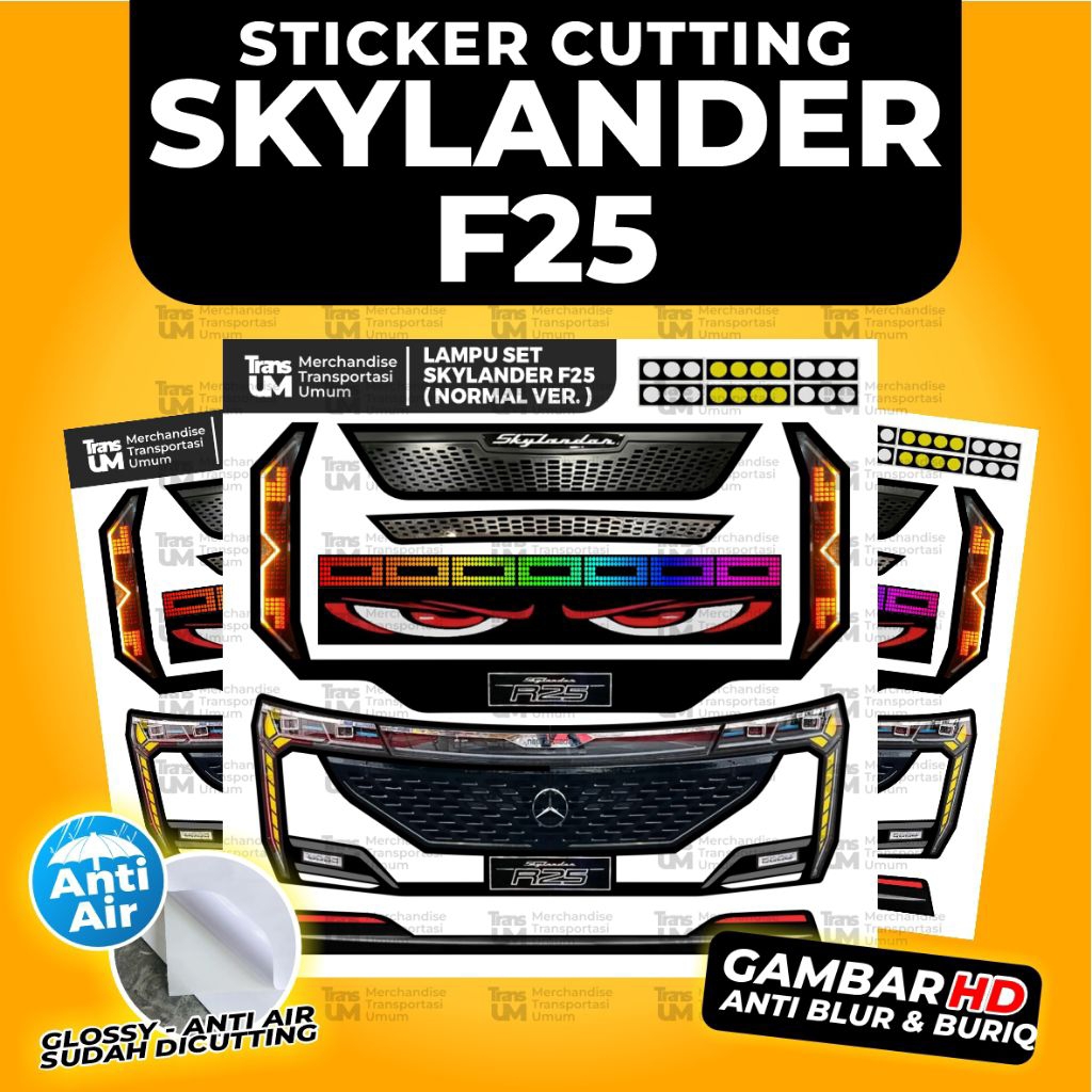 Sticker Cutting Lampu Miniatur Bus RKC - SKYLANDER F25