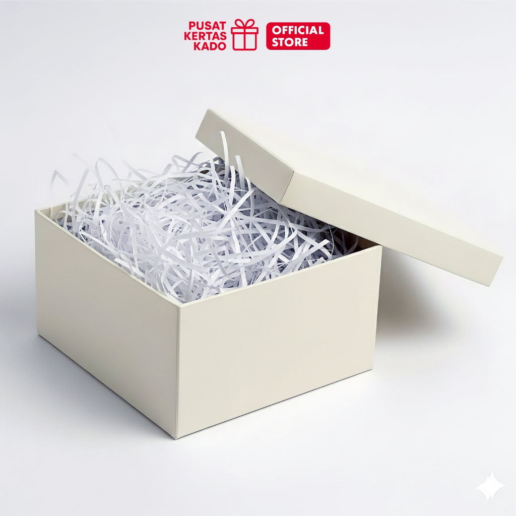 Kertas Serut Strip Cacah Paper Shredder Hampers - Putih