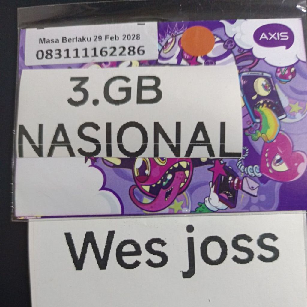 kartu perdana axis 3gb