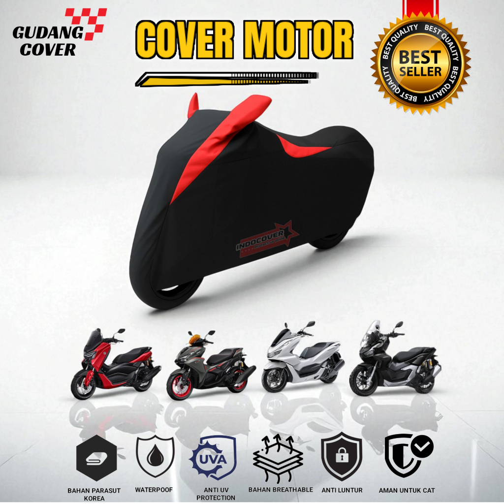 COVER PENUTUP MOTOR NEW NMAX, AEROX, ADV 150 ADV 160 LEXI WATERPROOF ANTI AIR TEBAL, SARUNG MOTOR AE